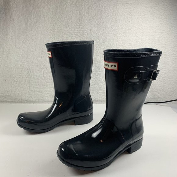 Hunter Original Tall Gloss Pull On Rain‎ Boots Women Size 8 Closed Toe 8025 - Picture 3 of 7